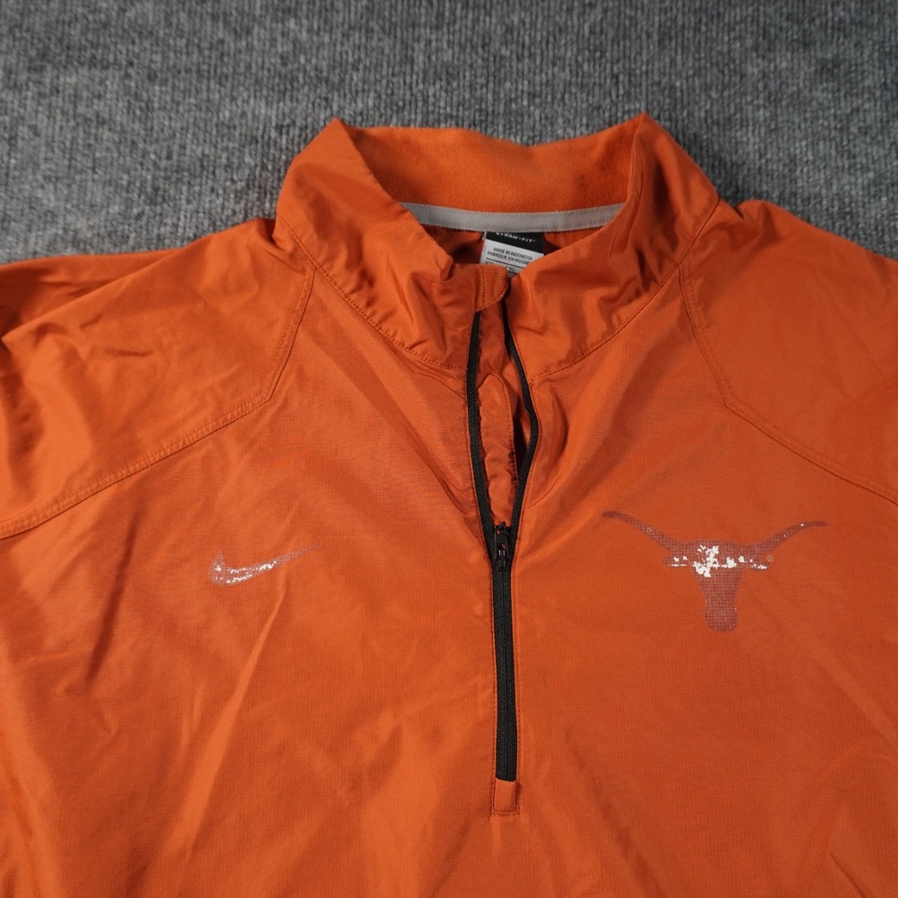 Nike Windbreaker Mens XXL Orange Texas Longhorns Storm-Fit Quarter Zip Pullover